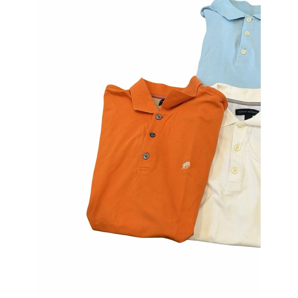 Banana Republic Mens Medium Pique Polo Golf Shirt HUGE  Lot Elephant Logo Preppy